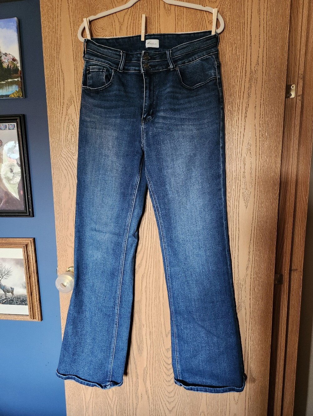 KanCan Women's Flare Jeans in Medium Blue Wash